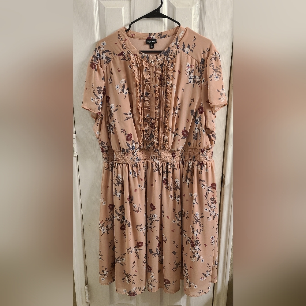 Lovely Floral Chiffon Midi Dress
